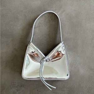 Reformation Mini Chiara Convertible Bag silver metallic NWOT